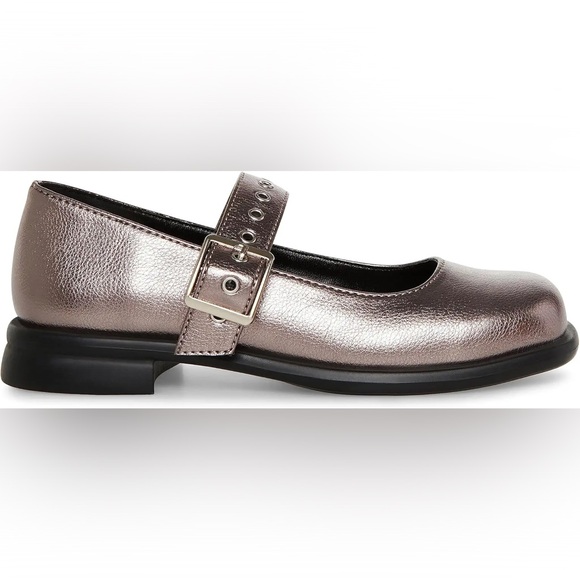 Steve Madden Kids Bitsy Mary Jane Shoes in Pewter Silver size 3 - Picture 2 of 7